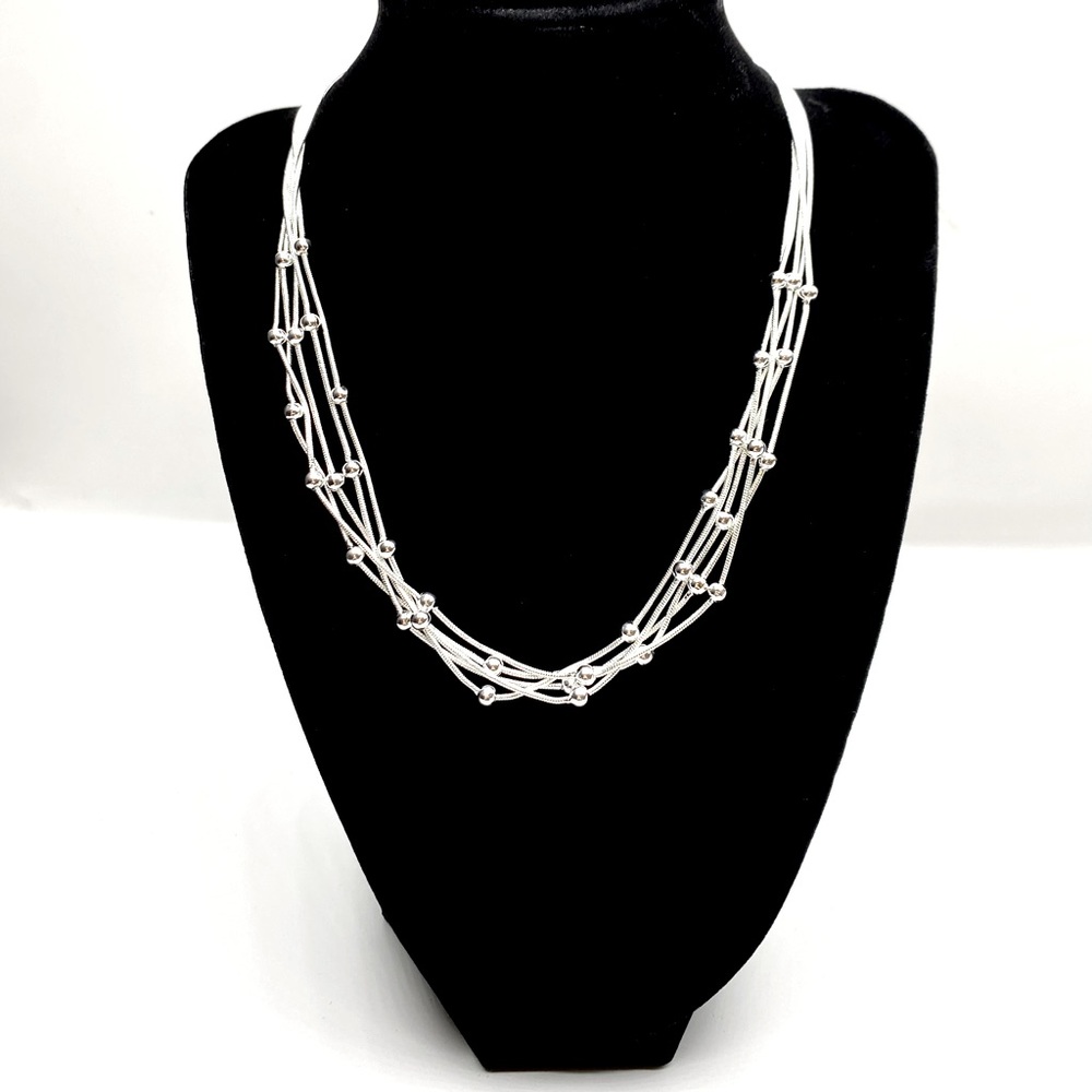 Sterling silver beaded necklace